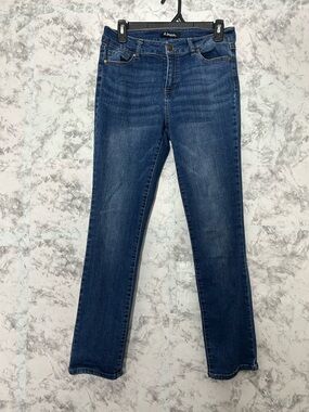 d. jeans Women's Straight Leg Jeans in Dark Blue Wash